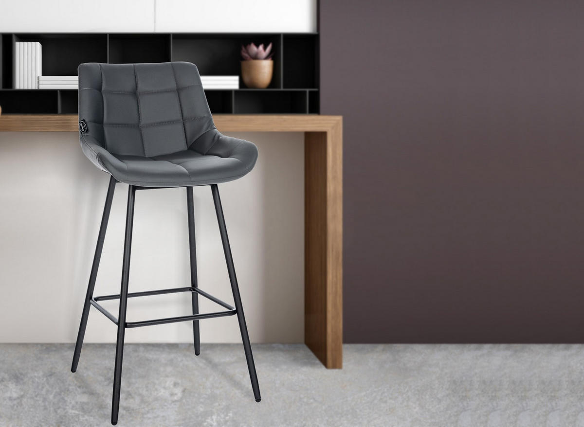 BARHOCKER Weston 104x49x56 cm Grau - Grau, Metall (49/104/56cm) - furnicato