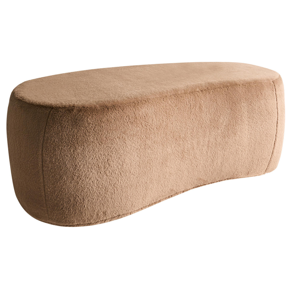 POUF Hellbraun Bayard - Hellbraun, Kunststoff (115/43/56cm) - Beliani