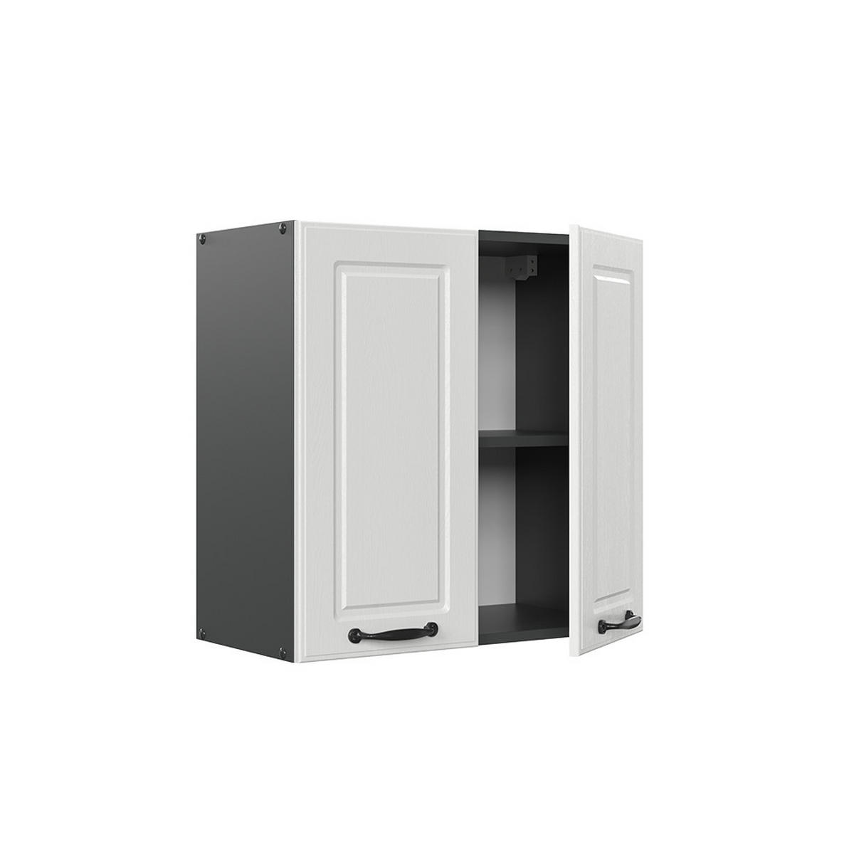 HÄNGESCHRANK R-Line Weiß Landhaus 60 cm - Anthrazit/Weiß, Holzwerkstoff (60/60/31cm) - Vicco