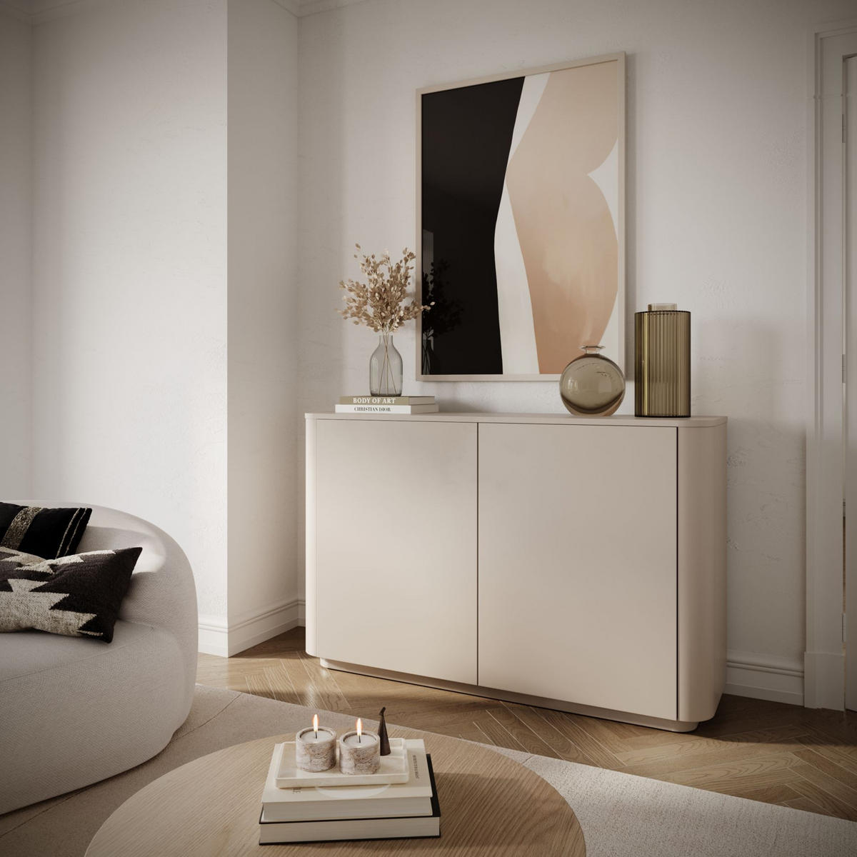 SIDEBOARD Luvio Kaschmirgrau 140 cm - Taupe, Holzwerkstoff (140/90.9/39cm) - Selsey