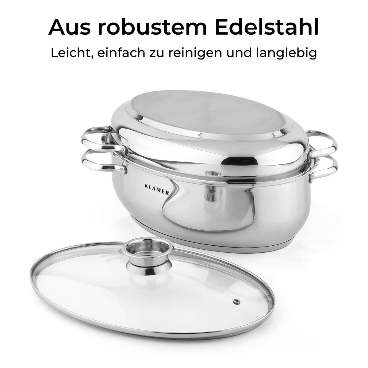 BRÄTER 38 cm Edelstahl - Edelstahlfarben, Metall (38/27/12.5cm) - KLAMER
