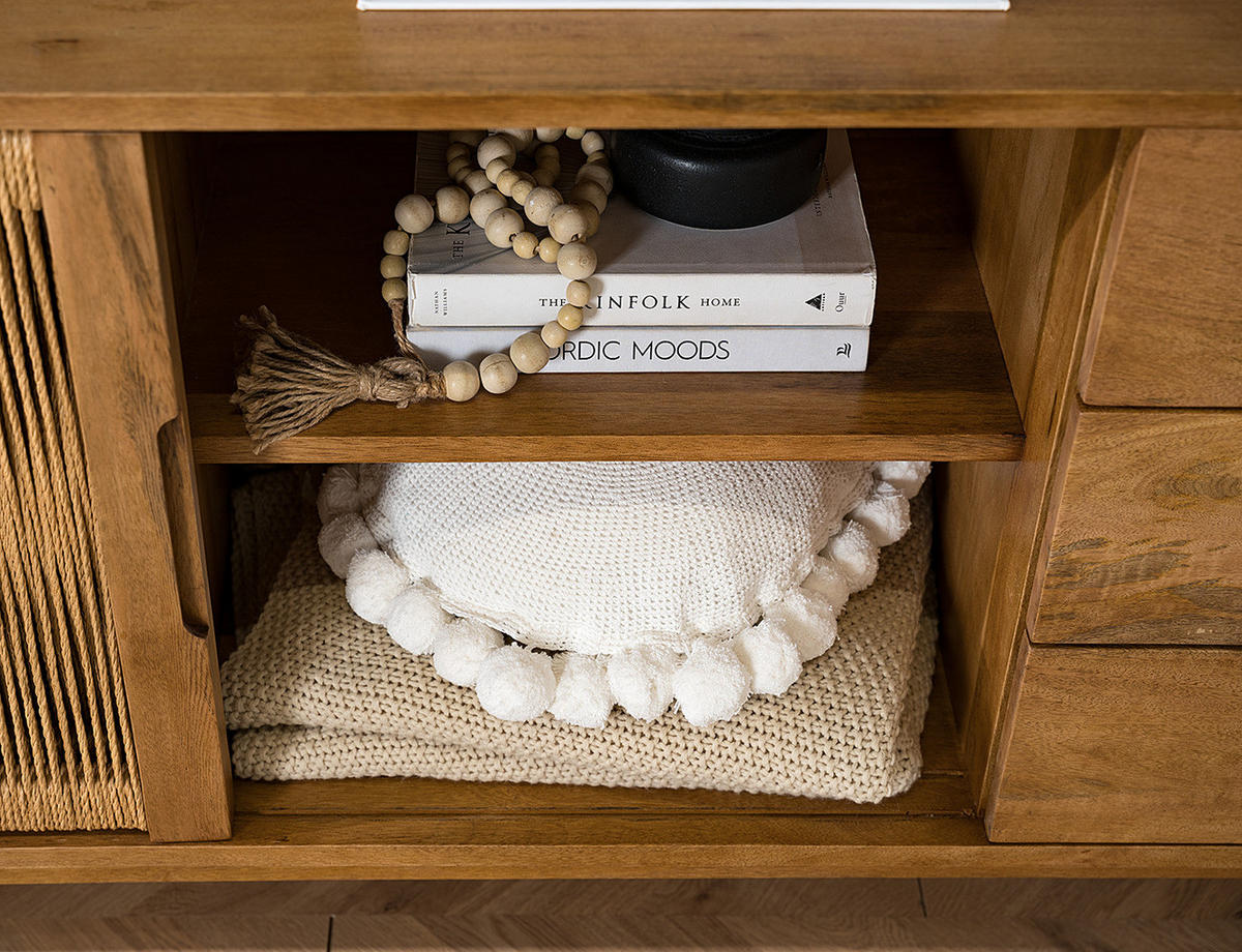 SIDEBOARD - Mango massiv - Naturfarben, Naturmaterialien (160/76/43cm) - home24