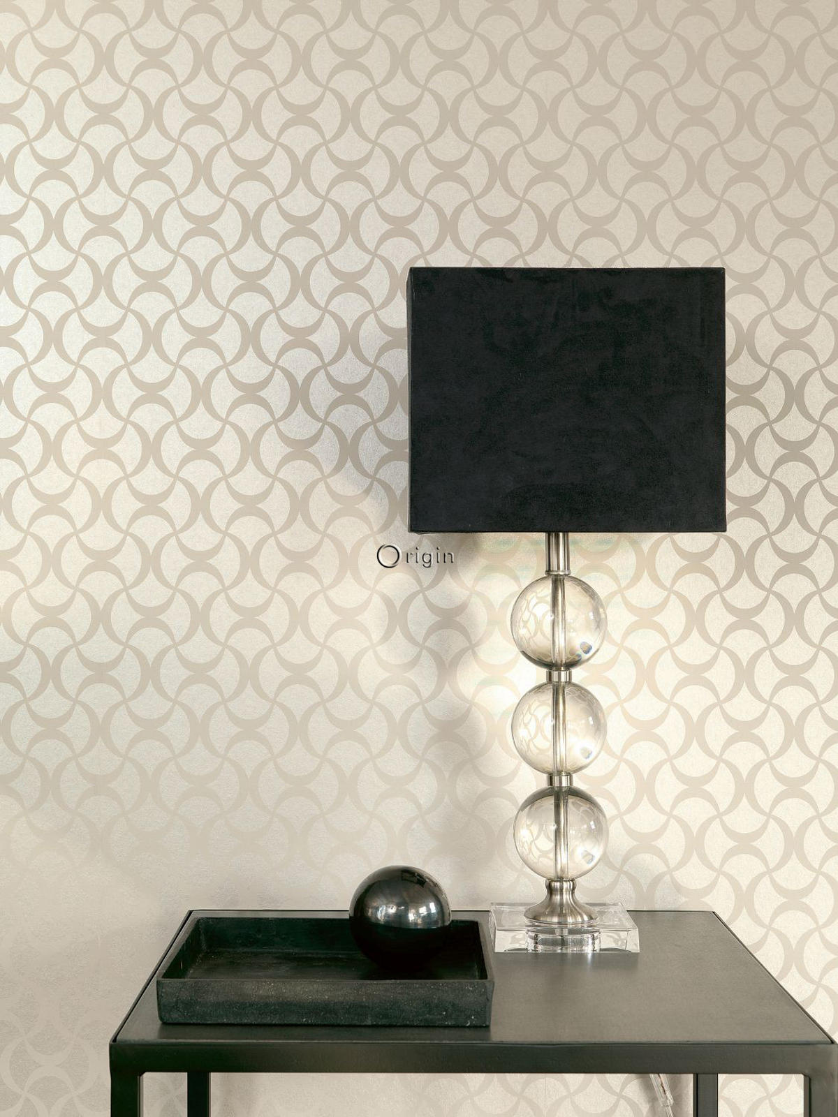 TAPETE grafisches Muster 53 cm x 10.05 m - Grau, Papier (53/1000cm) - Origin Wallcoverings