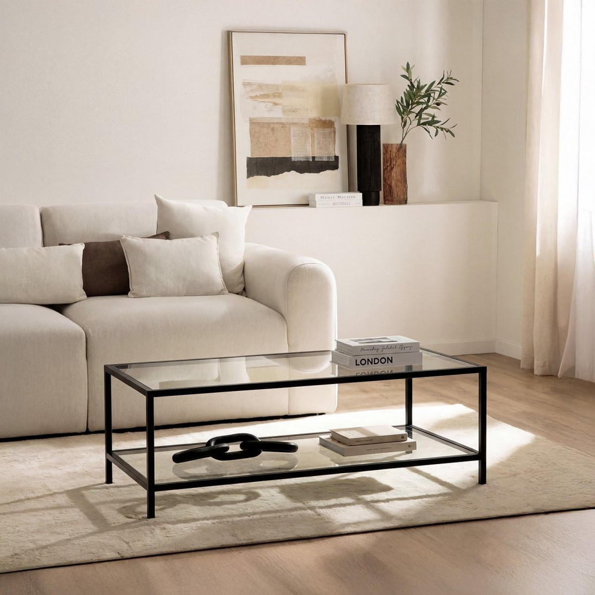 COUCHTISCH FESTER Crisal Durchsichtig 120 cm x 42 cm - Transparent, Glas (60/120/42cm) - Klast Home