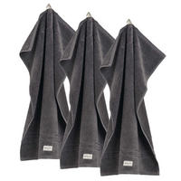 GÄSTETUCH Unisex Premium Towel Grau 3er Pack Baumwolle - Dunkelgrau, Textil (200/135cm) - GANT