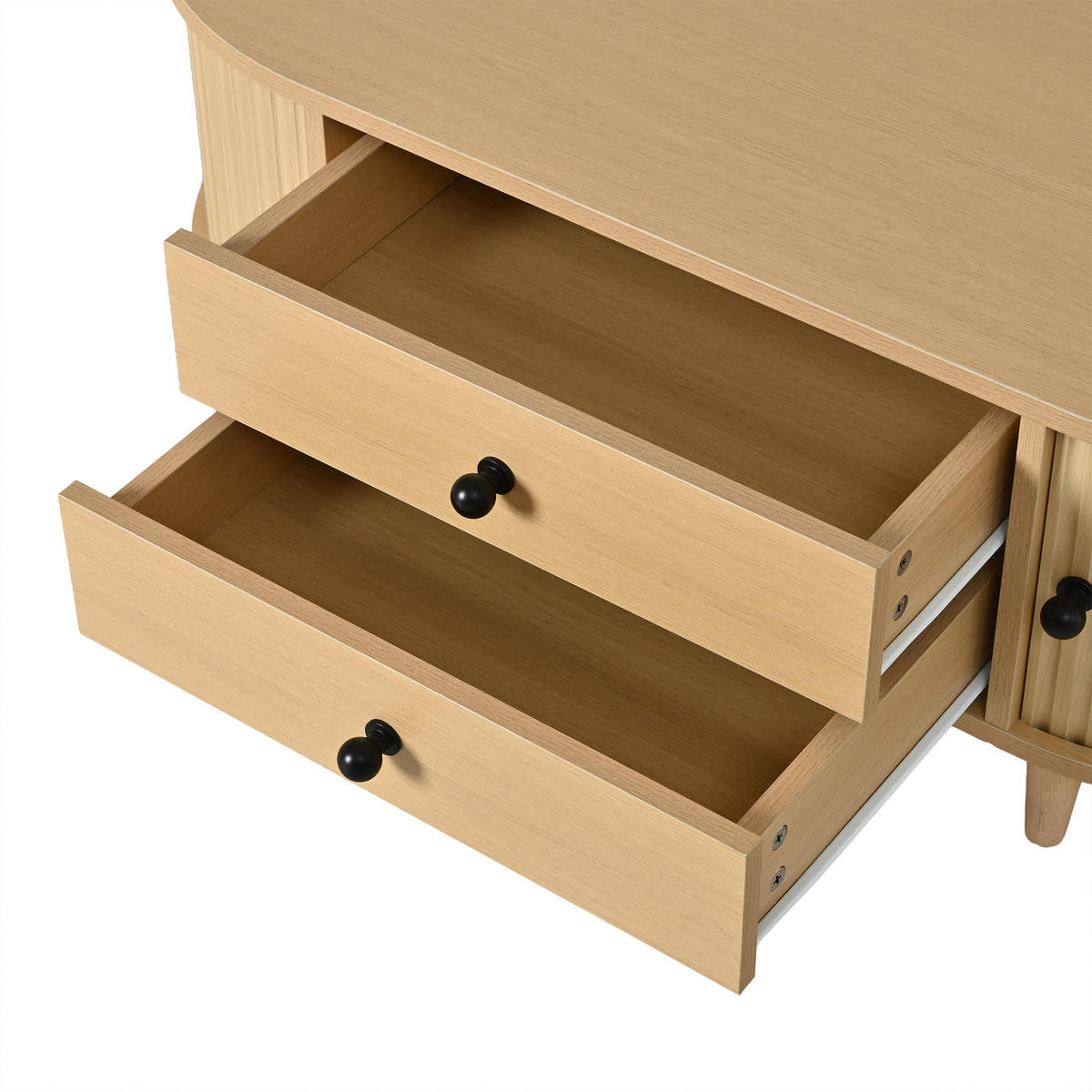 COUCHTISCH heller Naturholzoptik aus MDF mit Massivholzbeinen 100 × 50 × 36 cm - Naturfarben, Holzwerkstoff (50/100/36cm) - Luhomfu