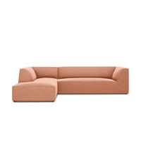 ECKSOFA links Ruby aus Samt rosa 4 Sitzplätze - Pink, Textil (180/273cm) - Micadoni