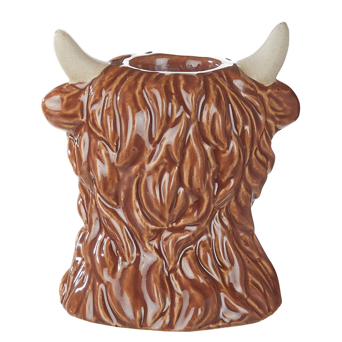KERZENHALTER Shetland für Stabkerzen - Braun, Keramik (7/7/7cm) - Butlers