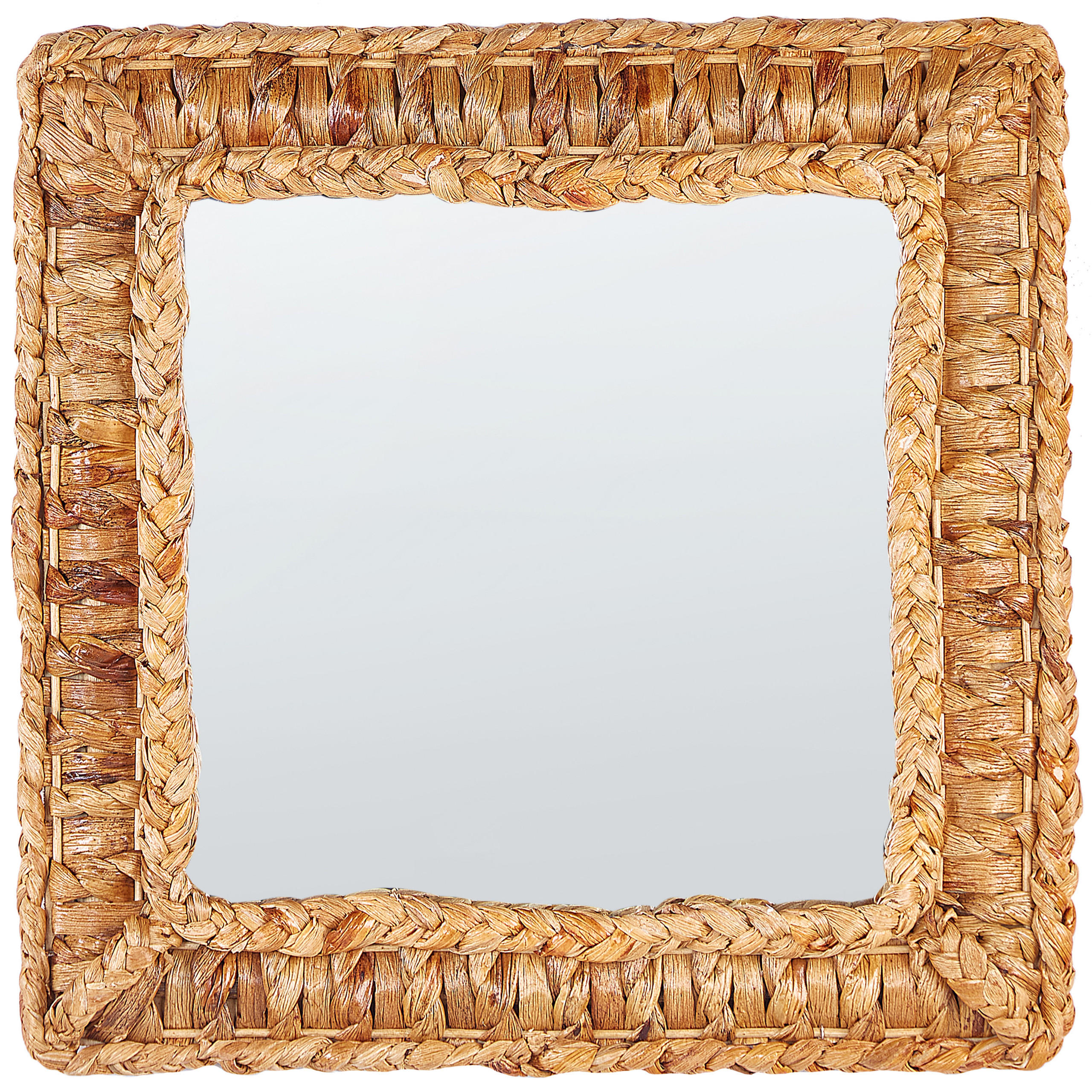 WANDSPIEGEL Wasserhyazinthe naturfarben quadratisch 52/52 cm Langli - Beige/Naturfarben, Naturmaterialien (52/52/3cm) - Beliani