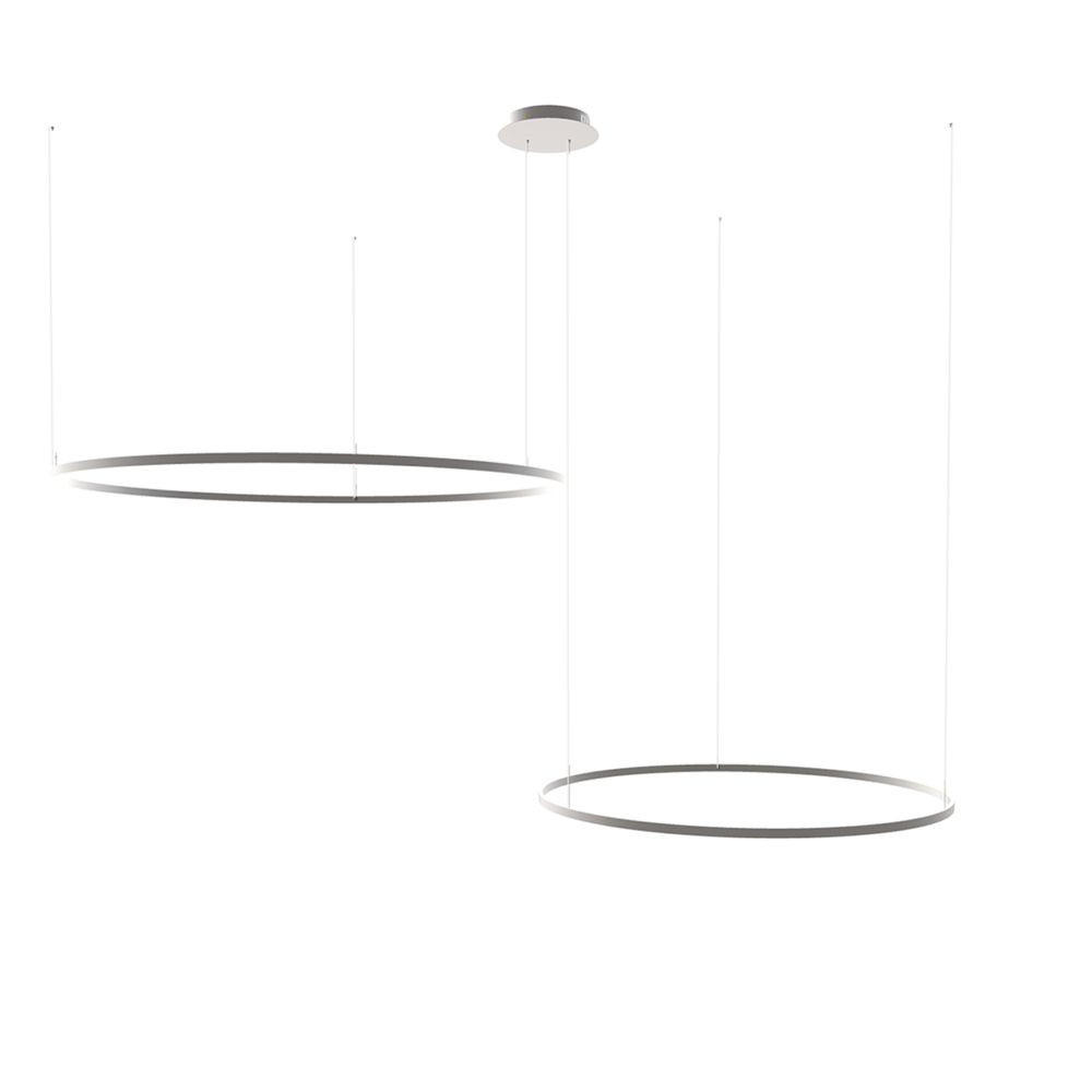 LED-HÄNGELEUCHTE 2er Ring Aluminium Ø 150 | 120cm - Alufarben, Metall (1.3/150/3.3cm) - s.luce