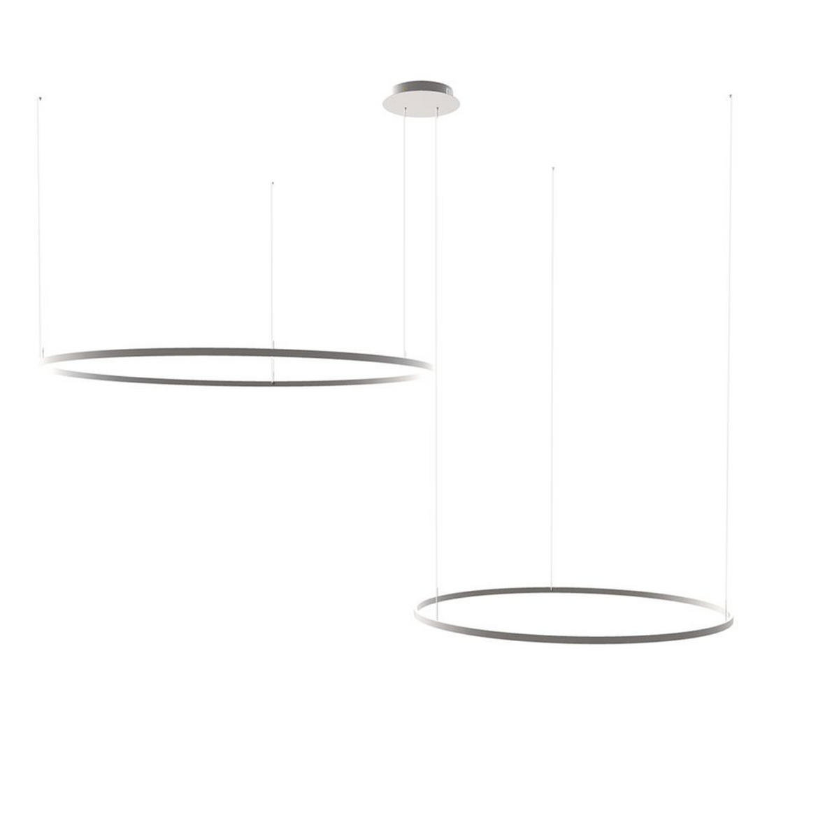 LED-HÄNGELEUCHTE 2er Ring Aluminium Ø 150 | 120cm - Alufarben, Metall (1.3/150/3.3cm) - s.luce