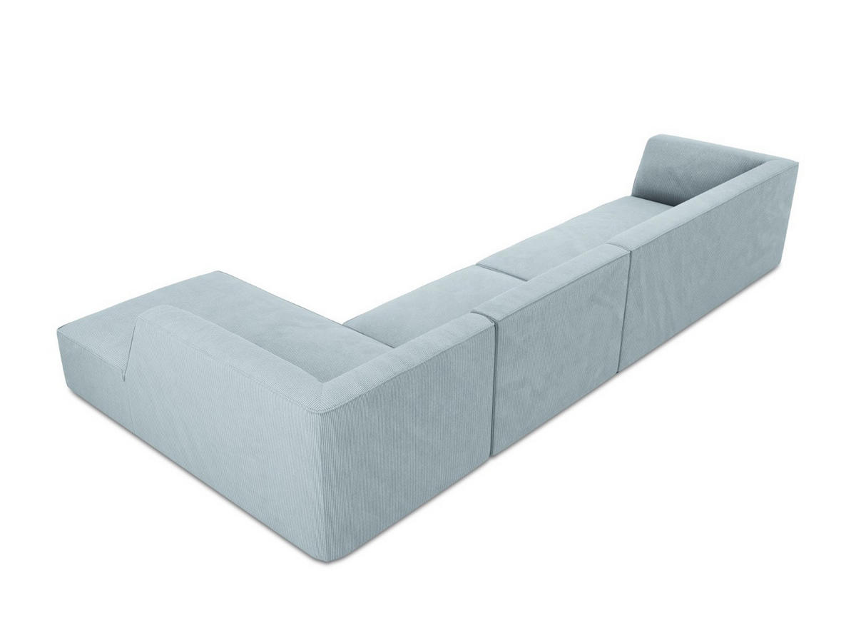 ECKSOFA rechts Ruby aus Cord hellblau 5 Sitzplätze - Hellblau, Textil (180/366cm) - Micadoni