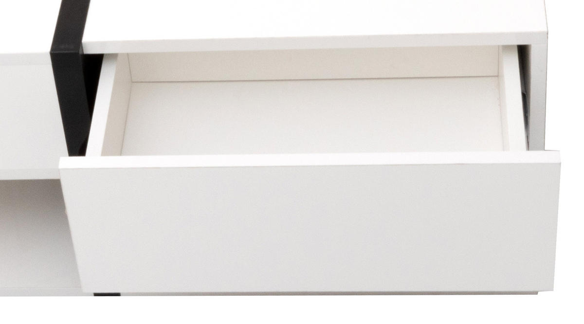 COUCHTISCH 78/78/36 cm hochglänzend mit 4 Schubladen und kreativem Design - Weiß, Holzwerkstoff (78/78/36cm) - OKWISH