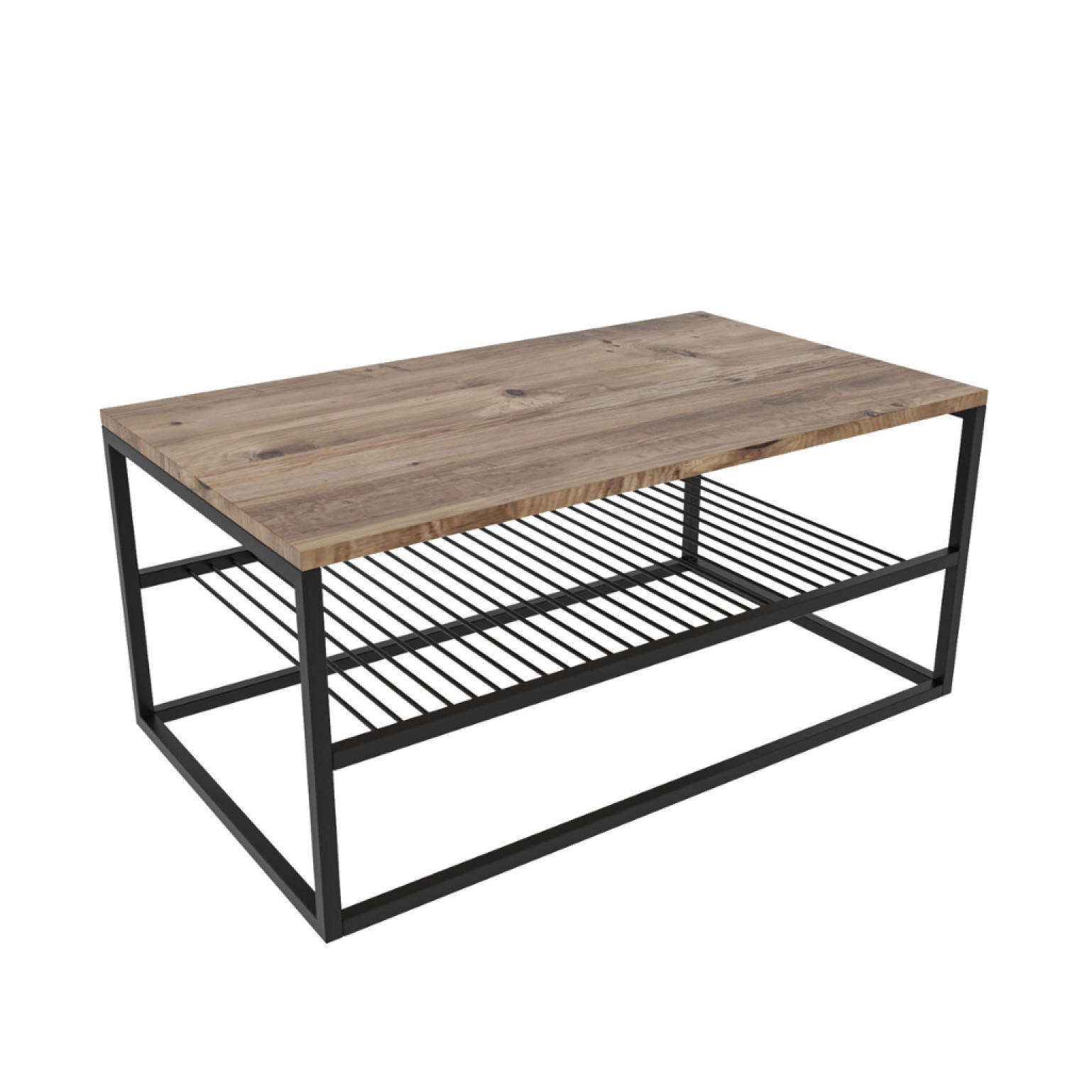 COUCHTISCH Factory Braun - Braun, Metall (55/95/42cm) - Concept Usine