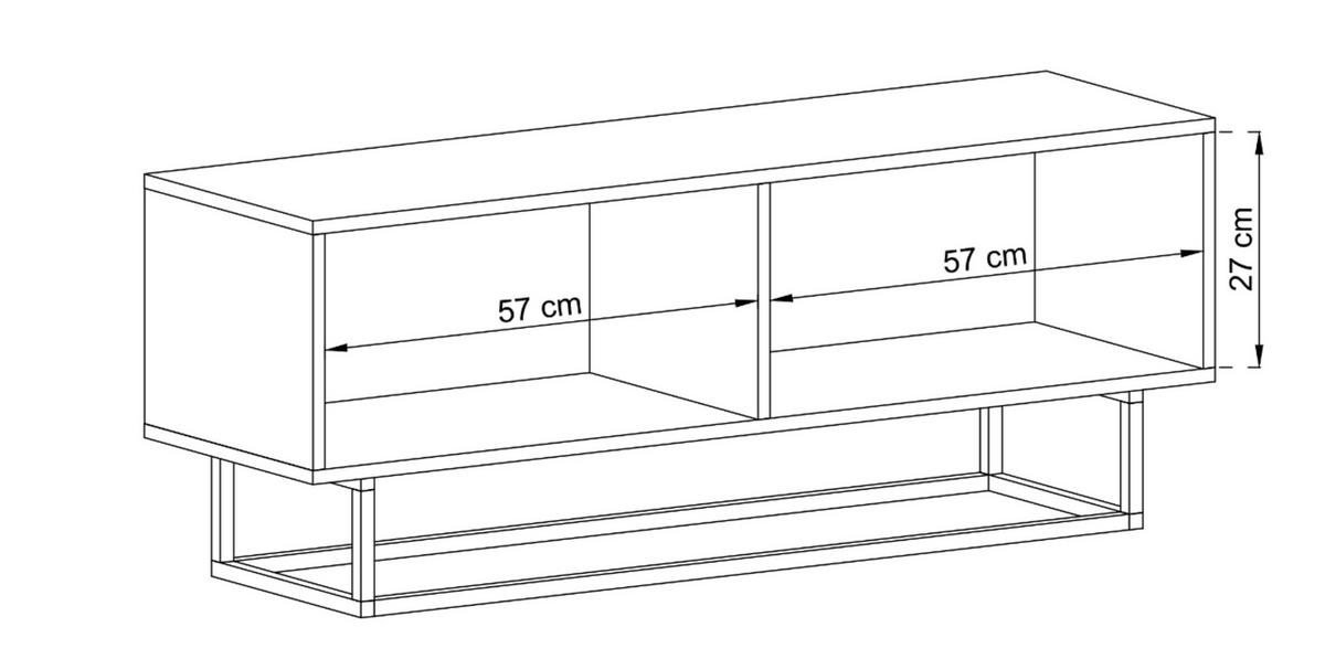 TV-SCHRANK Enjoy Graphitt matt mit Metallrahmen 120 cm - Schwarz/Grau, Holzwerkstoff/Metall (120/46/35cm) - Meble Lindner