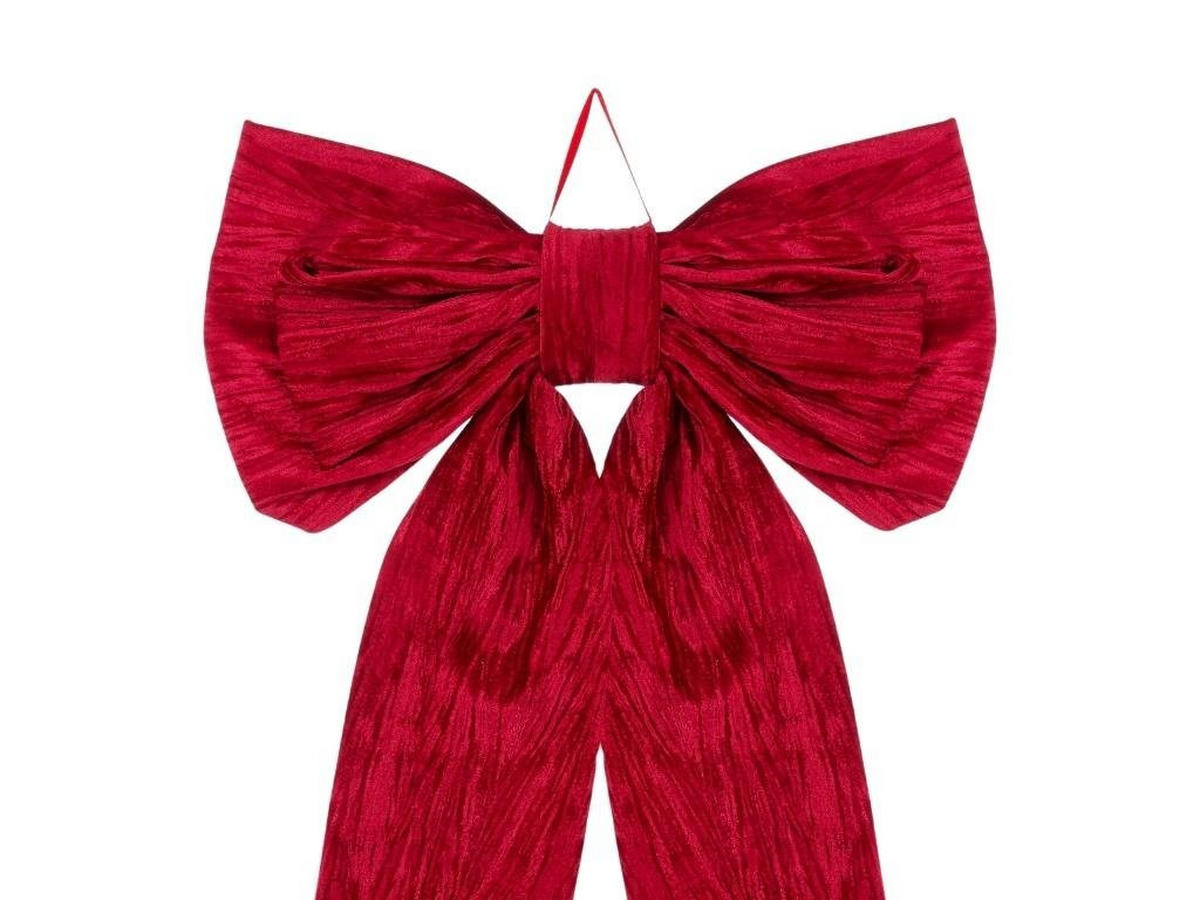 WEIHNACHTSSCHLEIFE rot glänzend, 70 × 105 cm - Rot, Naturmaterialen (105cm) - LAALU