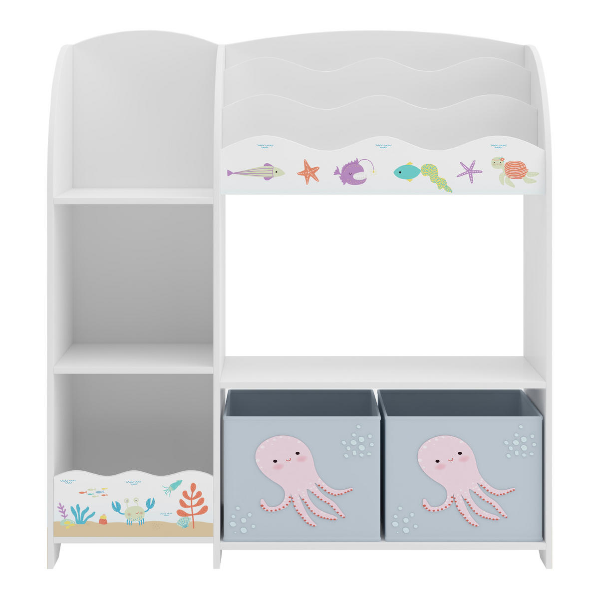 KINDERREGAL Lysekil - Pink/Lila, Holzwerkstoff (93/100/30cm) - [en.casa]