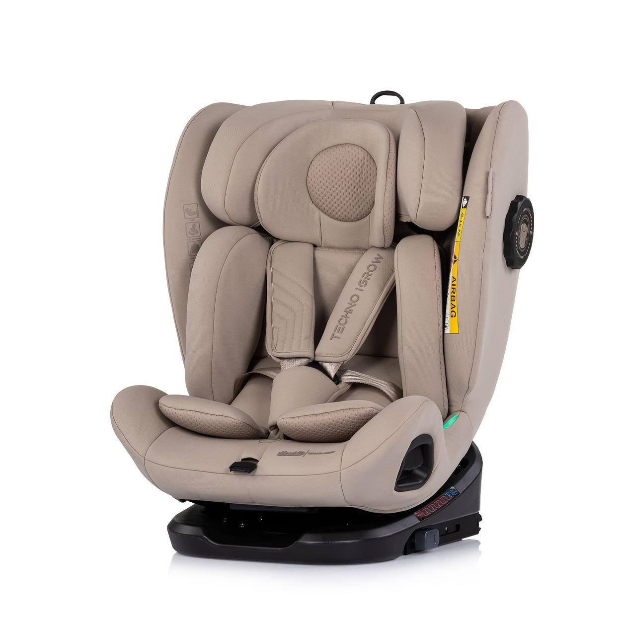 KINDERSITZ Techno iGROW i-Size beige (40-150cm) Isofix Top Tether Kopfstütze - Beige, Kunststoff (48/85/43cm) - Chipolino