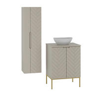 BADMÖBEL 60.6cm Daria 2er-Set Kaschmir - Beige, Holzwerkstoff (60.6/84.2/45.8cm) - Petits-meubles