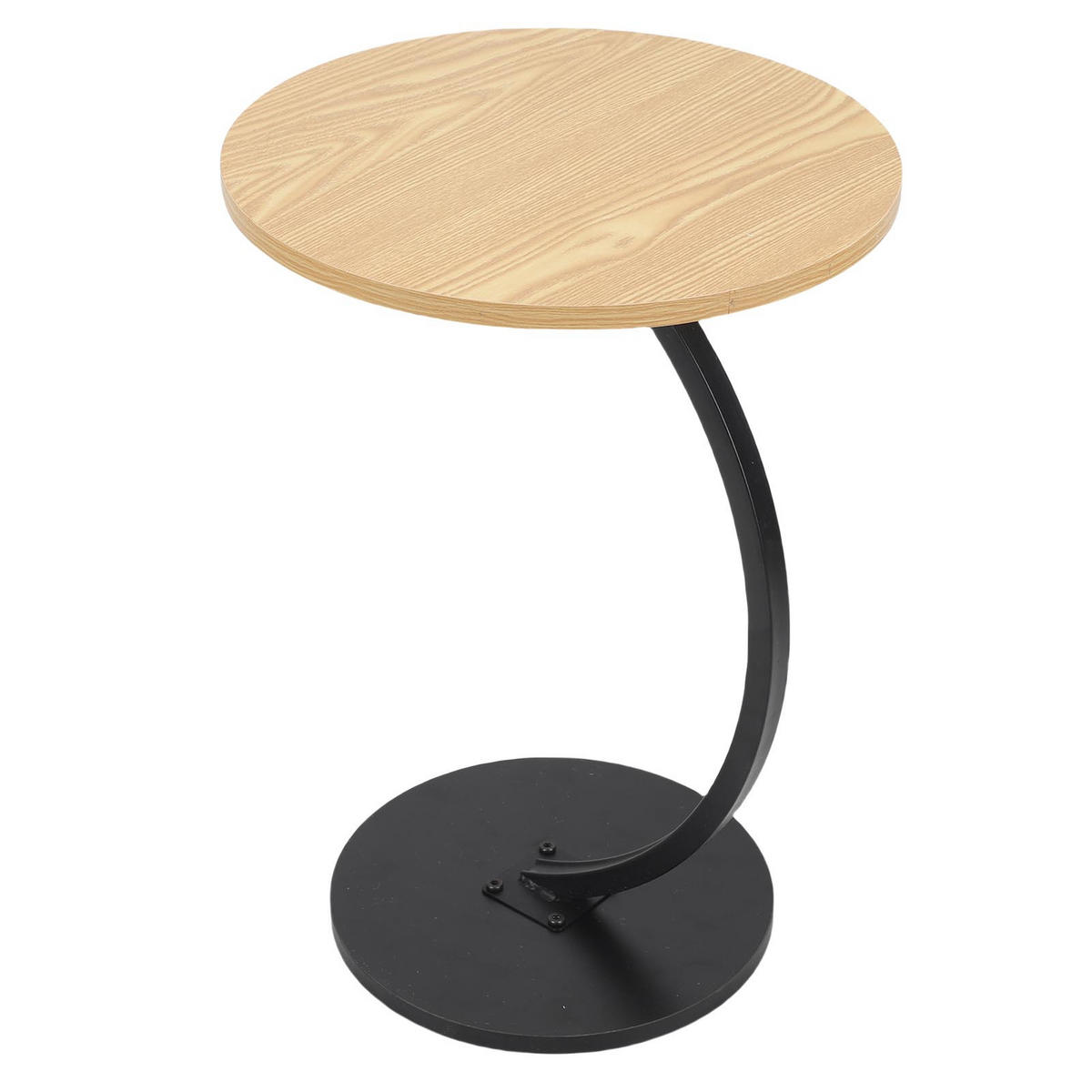 RUNDER Beistelltisch Holzoptik – Kleiner Couchtisch mit Stahlrahmen, stabiler Sofatisch für Wohnzimmer, Schlafzimmer & Balkon - Gelb, Holz (40/30/62cm) - Ej. Life