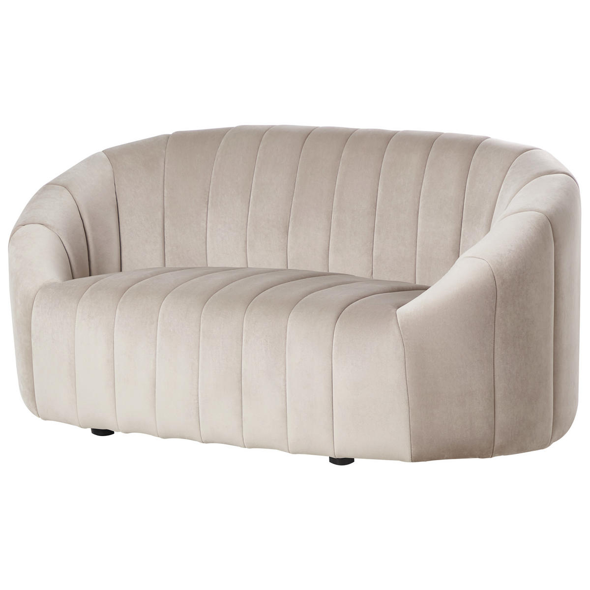 POHOVKA 2-místná Sametová látka Béžová Malung - béžová, textil (141/68/77cm) - Beliani