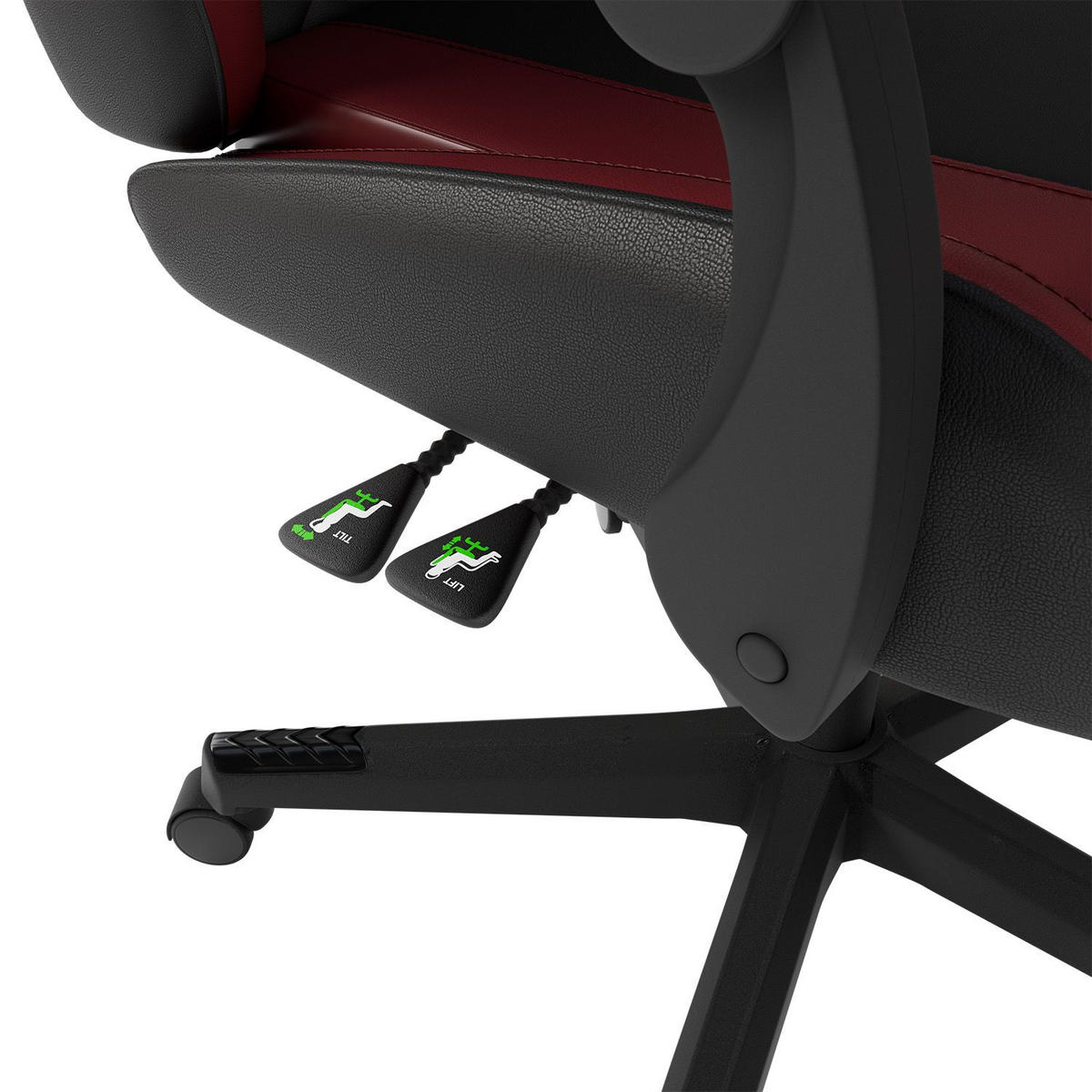 GAMINGSTUHL HyperSeat schwarz/bordeaux - Rot, Kunststoff (63/131/121cm) - Juskys