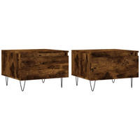 COUCHTISCHE 2 Stk. Räuchereiche 50x46x35 cm Holzwerkstoff - Braun, Holzwerkstoff (46/50/35cm) - furnicato