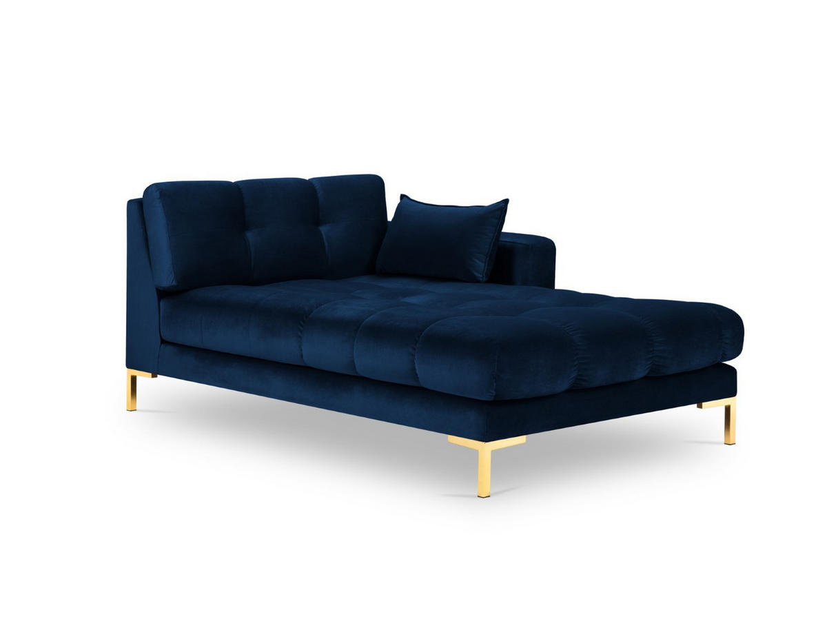 CHAISELONGUE rechts Mamaia aus Samt königsblau - Blau, Textil (102/75/185cm) - Micadoni