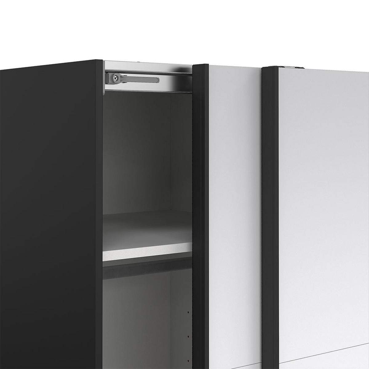 SCHIEBETÜRENSCHRANK, Catania, Schwarz, Holzwerkstoff, 119 x 67 x 201 cm - Schwarz, Holzwerkstoff (119/201/67cm) - ebuy24