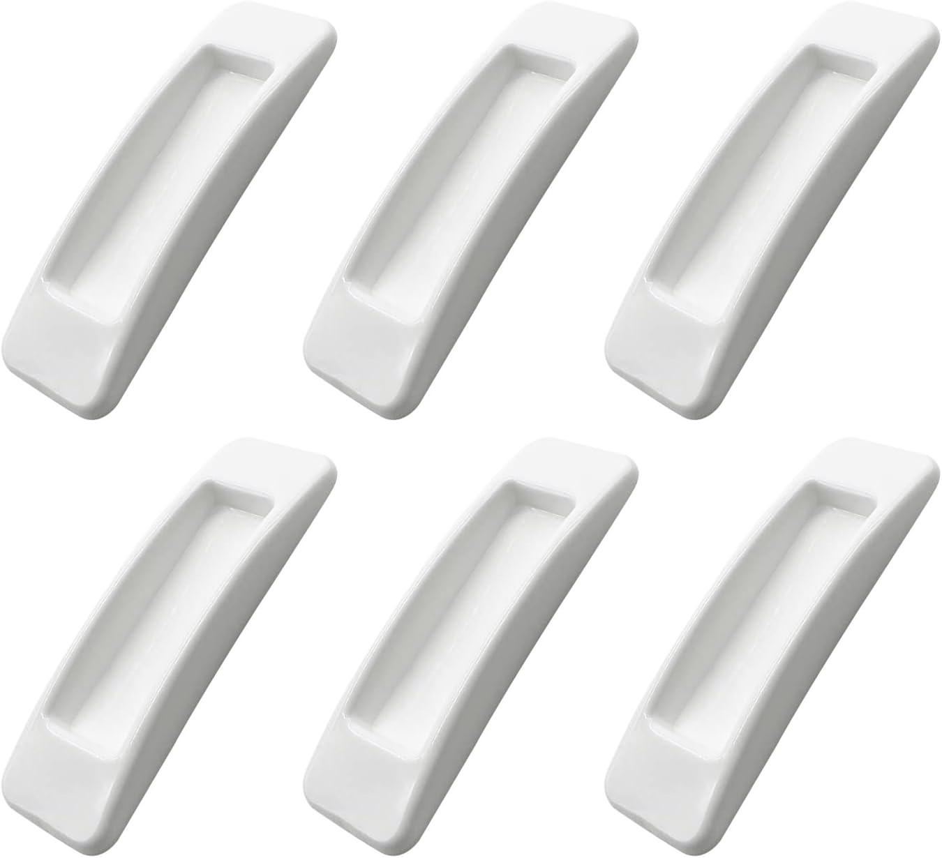 MÖBELGRIFF 6er-Set Klebegriffe - Weiß, Kunststoff (0.3/1.2/1.1cm)