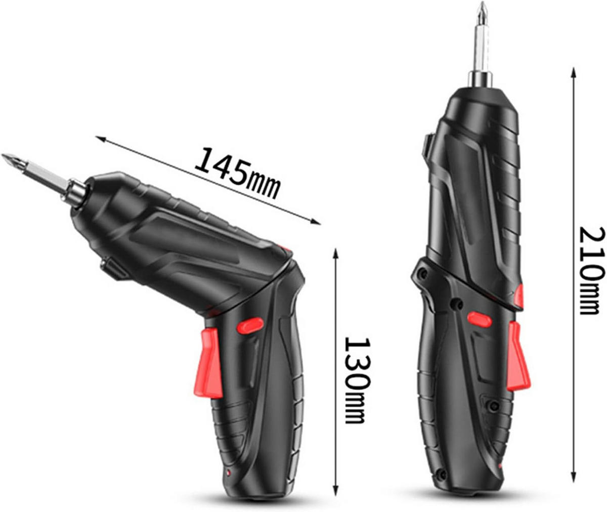 AKKUSCHRAUBER-SET, 3,6 V, 47-teilig, mit LED-Licht, schwarz - Schwarz, Kunststoff (24.5/19/6.5cm)