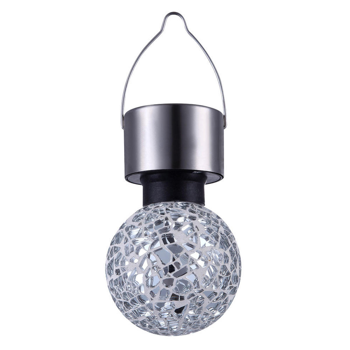 LED AUSSENLEUCHTE Solar Edelstahl Silber - Silberfarben, Metall (6.5/6.5/15.7cm) - Globo Lighting