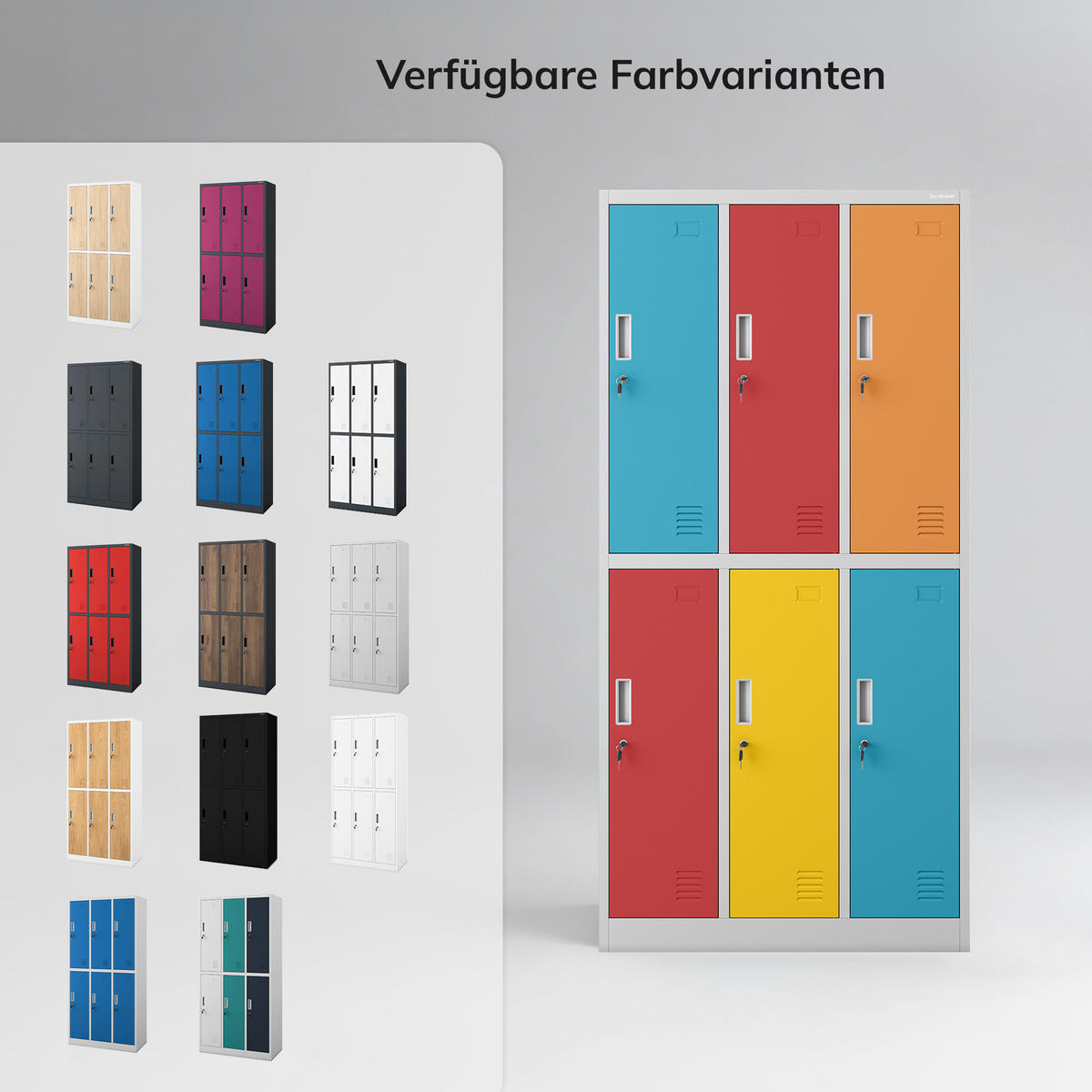 ARBEITSSCHUTZ-GARDEROBENSCHRANK IGOR 185x90x45 cm - Blau/Gelb, Metall (90/185/45cm) - Jan Nowak