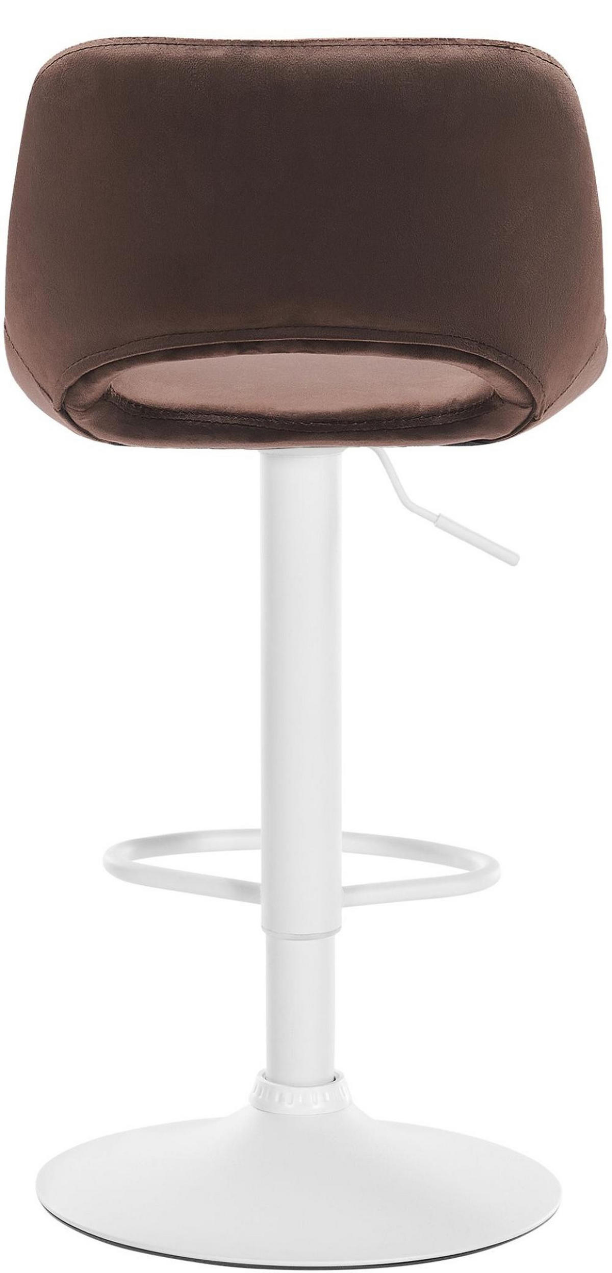BARHOCKER 2er Set Samt braun - Weiß/Braun, Textil/Metall (42/86/46cm) - CLP