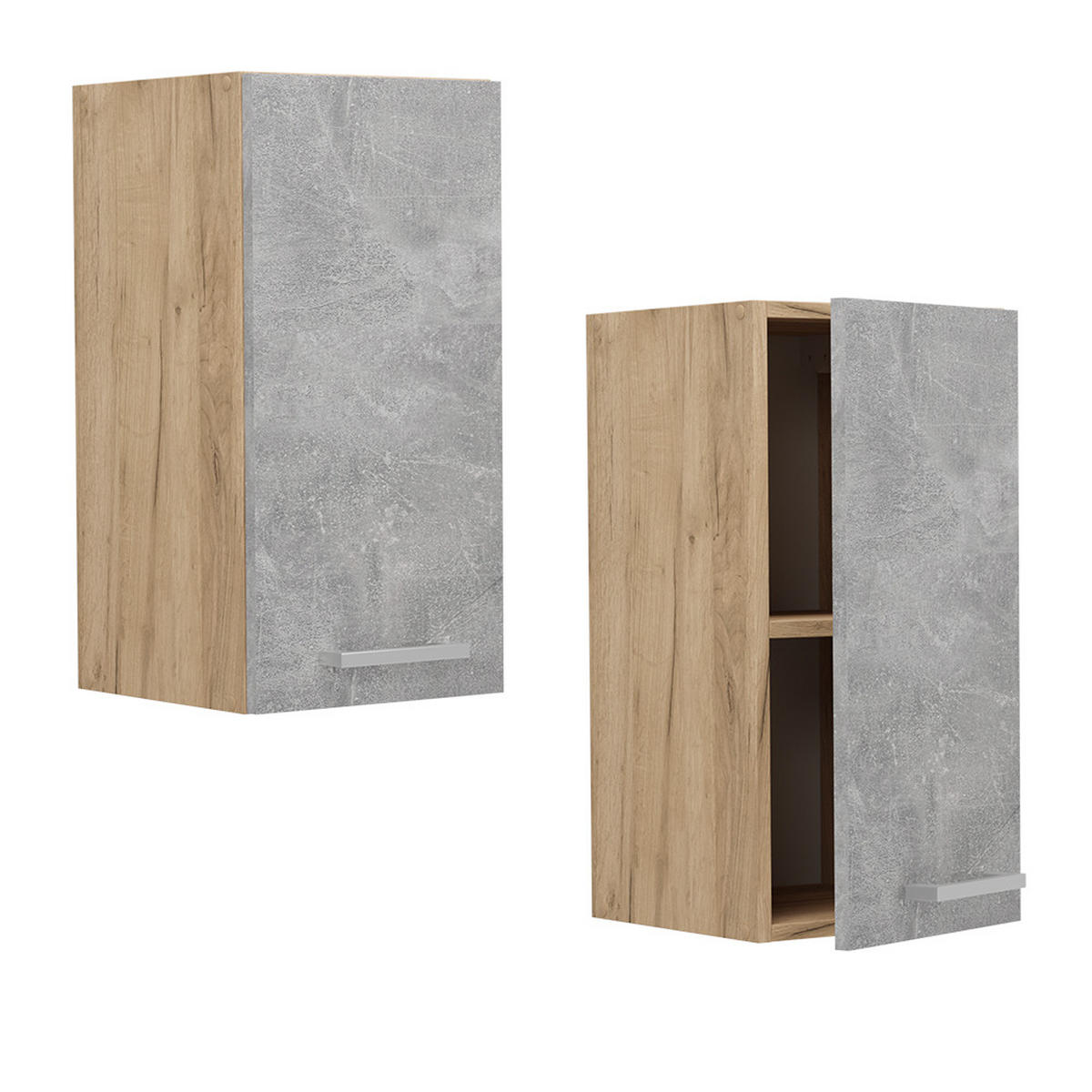 HÄNGESCHRANK R-Line Beton 30 cm - Honigeiche/Schieferfarben, Holzwerkstoff (30/60/31cm) - Vicco