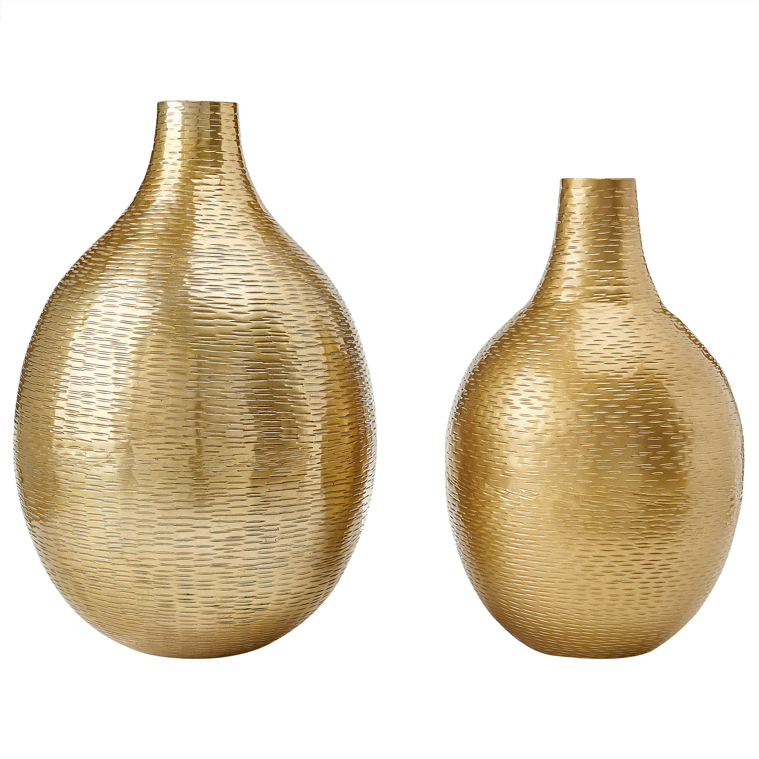 BLUMENVASE Aluminium gold Mohenjo - Goldfarben, Metall (35cm) - Beliani