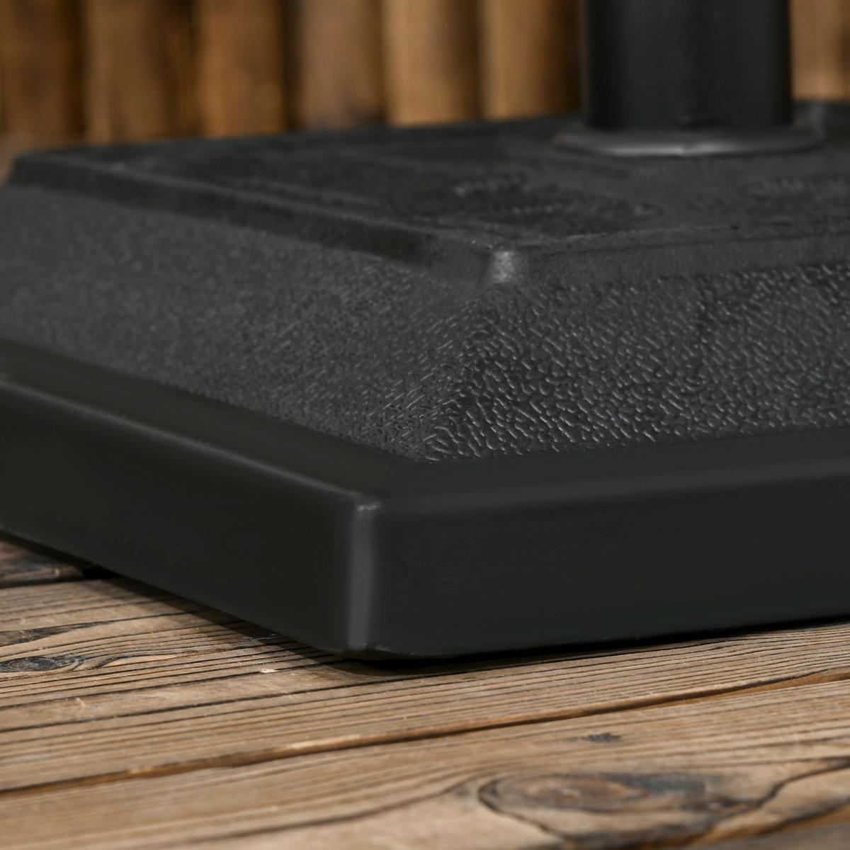 SCHIRMFUSS für Ø32/38/48 mm Stangen, Schirmständer für Garten, Balkon, Kunstharz, Schwarz 44 x 44 x 33 cm - Schwarz, Kunststoff (44/44cm) - Outsunny