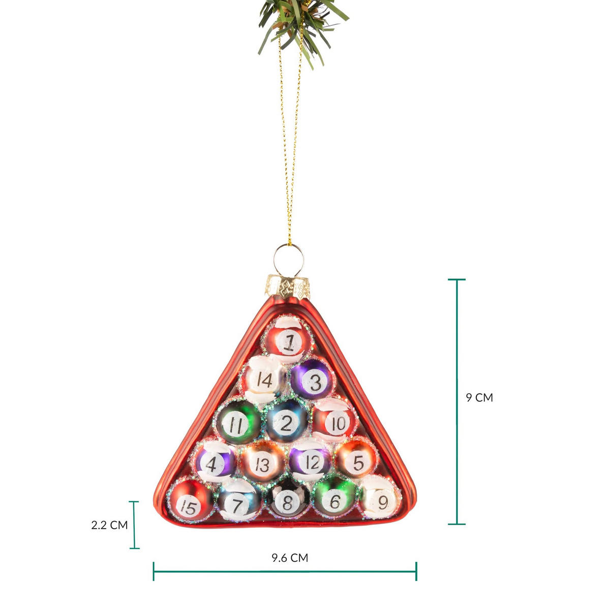 WEIHNACHTSKUGEL Billard 10 cm - Multicolor, Glas (3/9/1cm)