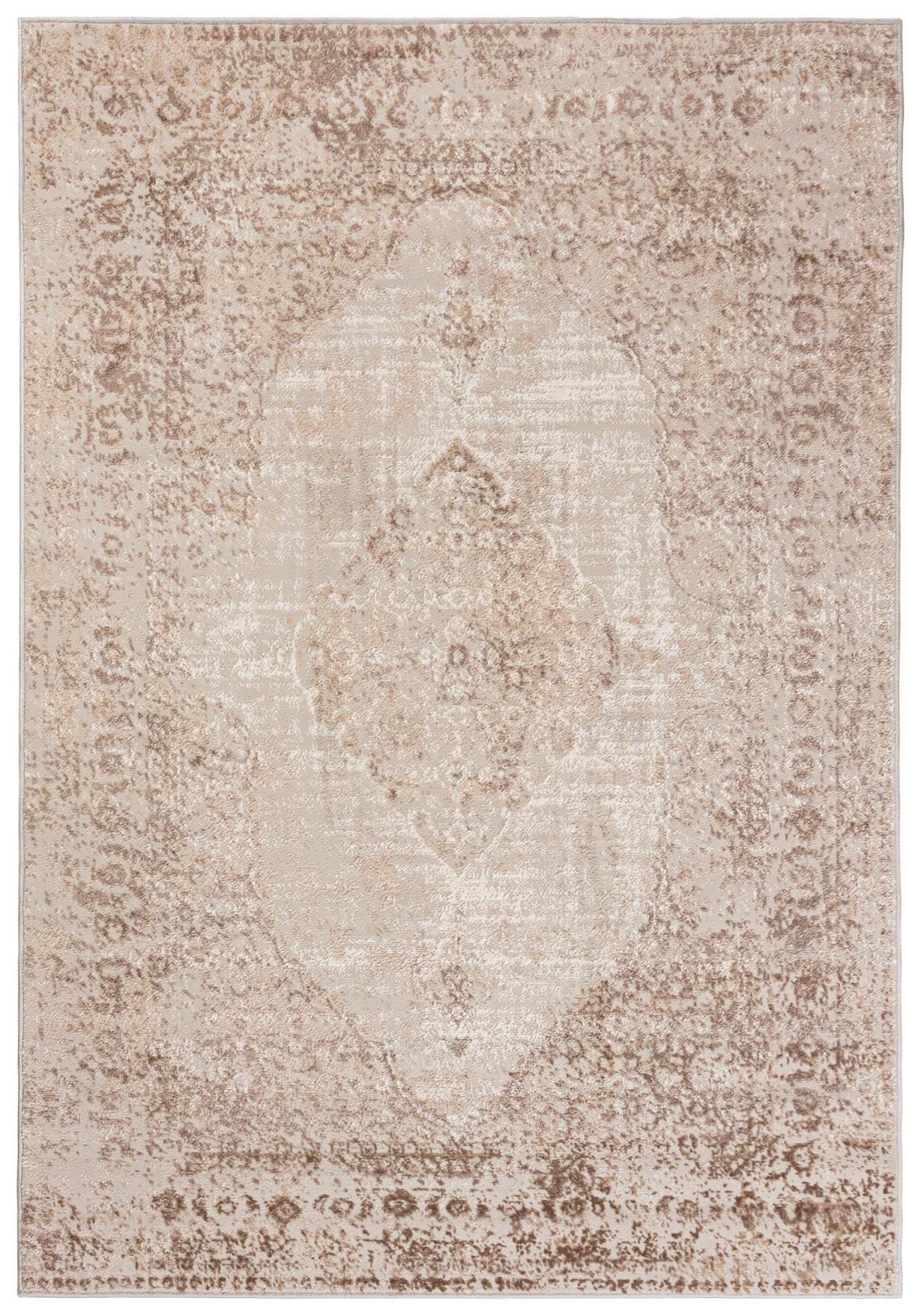 TEPPICH Beige Modern Vintage - Kurzflor Rechteckig Stilvoller - Creme - 160 x 230 cm - Beige, Textil (160/230cm) - Mazovia