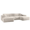 ECKSOFA, Eckcouch U form, Wohnzimmer Couch Large 342cm SIENA stoff Poso Beige - Beige, Holz/Textil (344/165cm) - Kaiser Möbel