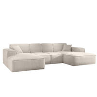 ECKSOFA, Eckcouch U form, Wohnzimmer Couch Large 342cm SIENA stoff Poso Beige - Beige, Holz/Textil (344/165cm) - Kaiser Möbel