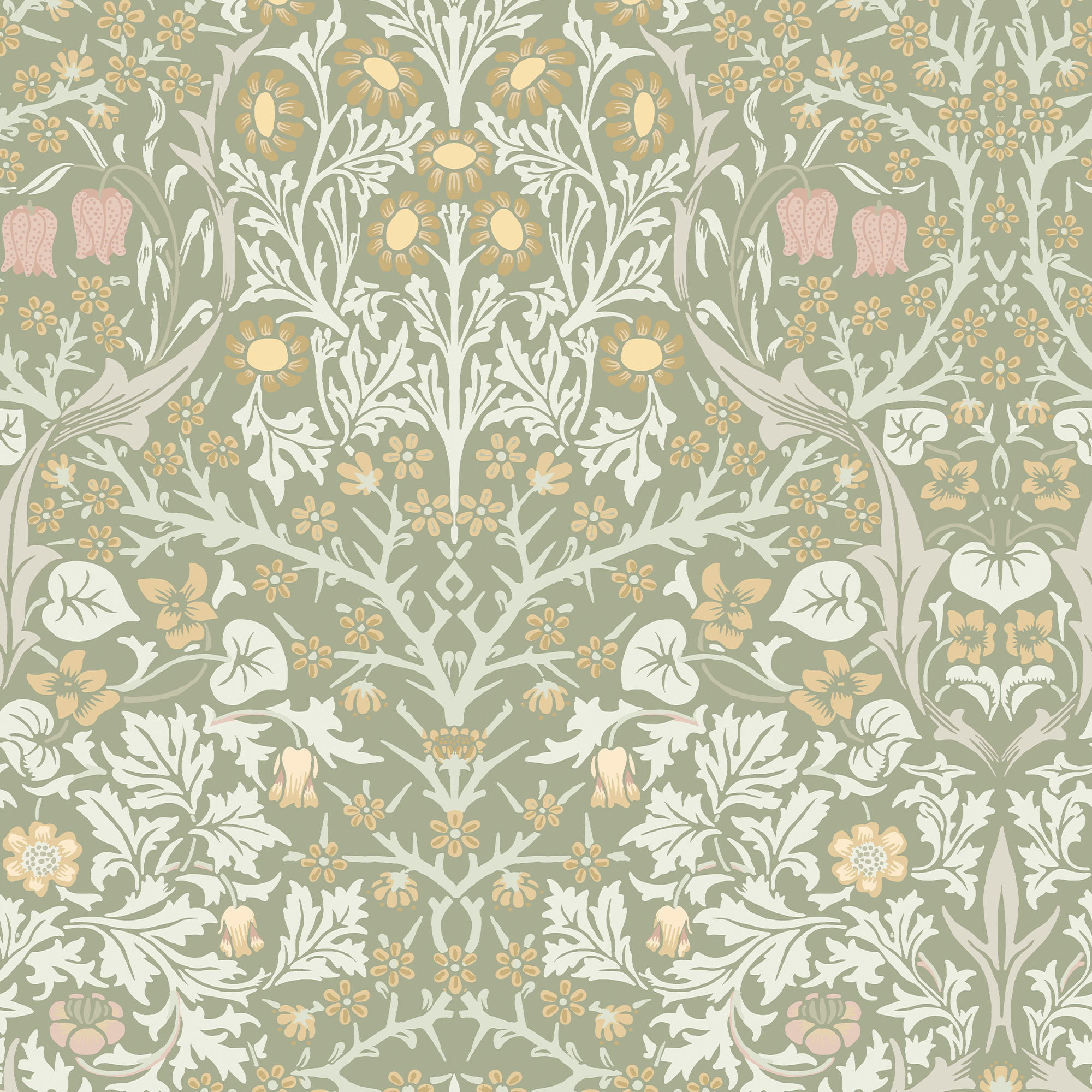 William Morris at Home Vliestapete Salbeigrün 52x1000 cm