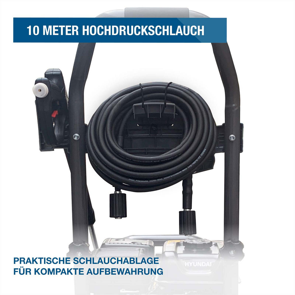 BENZIN-HOCHDRUCKREINIGER HYW3400P (5 PS, 234bar, 540 l/h, 4-Takt, 10m Schlauch) - Schwarz, Metall (54/98/68.5cm) - HYUNDAI