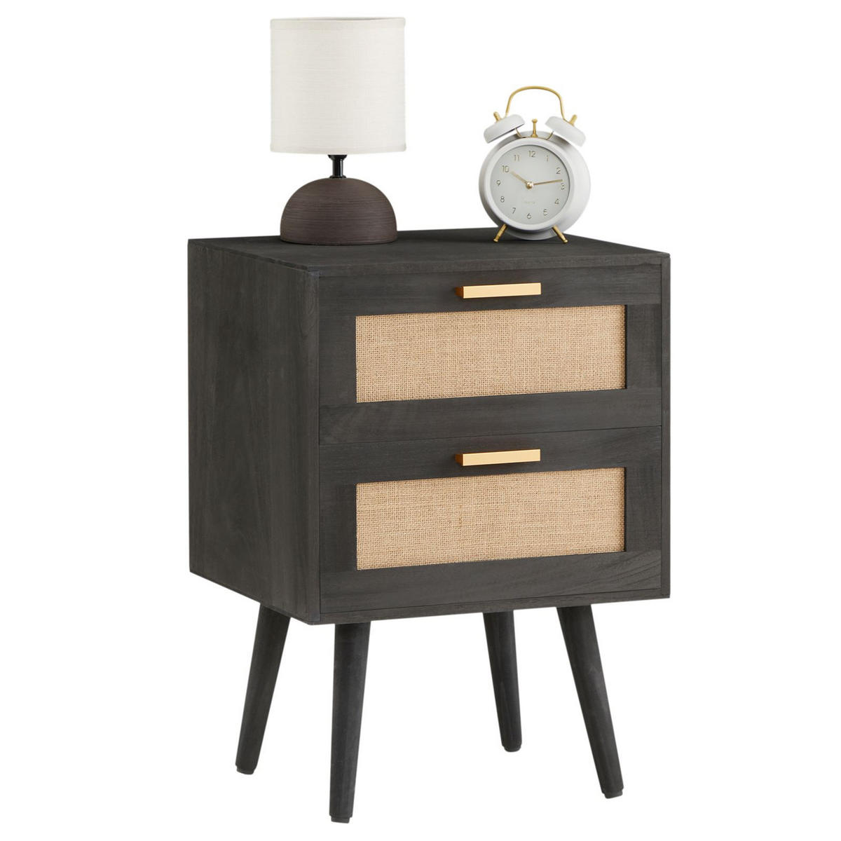 NACHTTISCH WAMAN - Schwarz, Holz (40/57/36cm) - CARO-Möbel