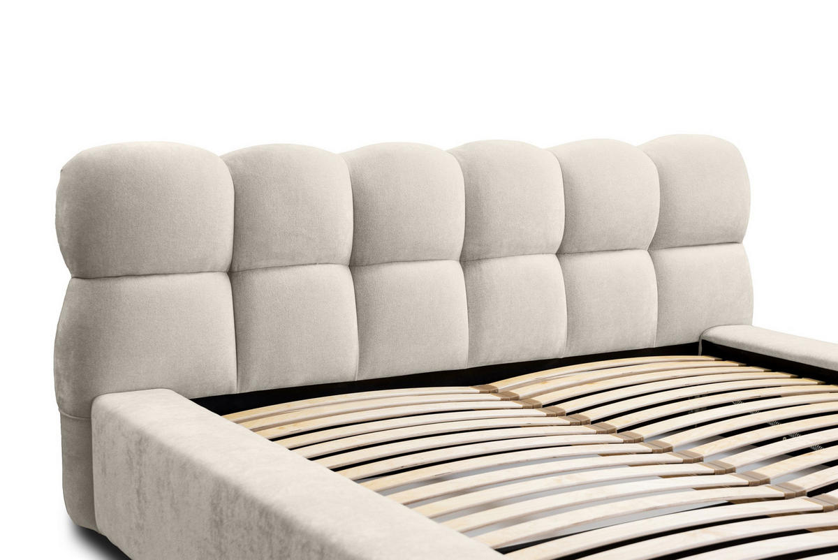 POLSTERBETT schenilen Struktur Paulon 160x200 cm, Beige - Beige, Textil (160/200cm) - Fedve