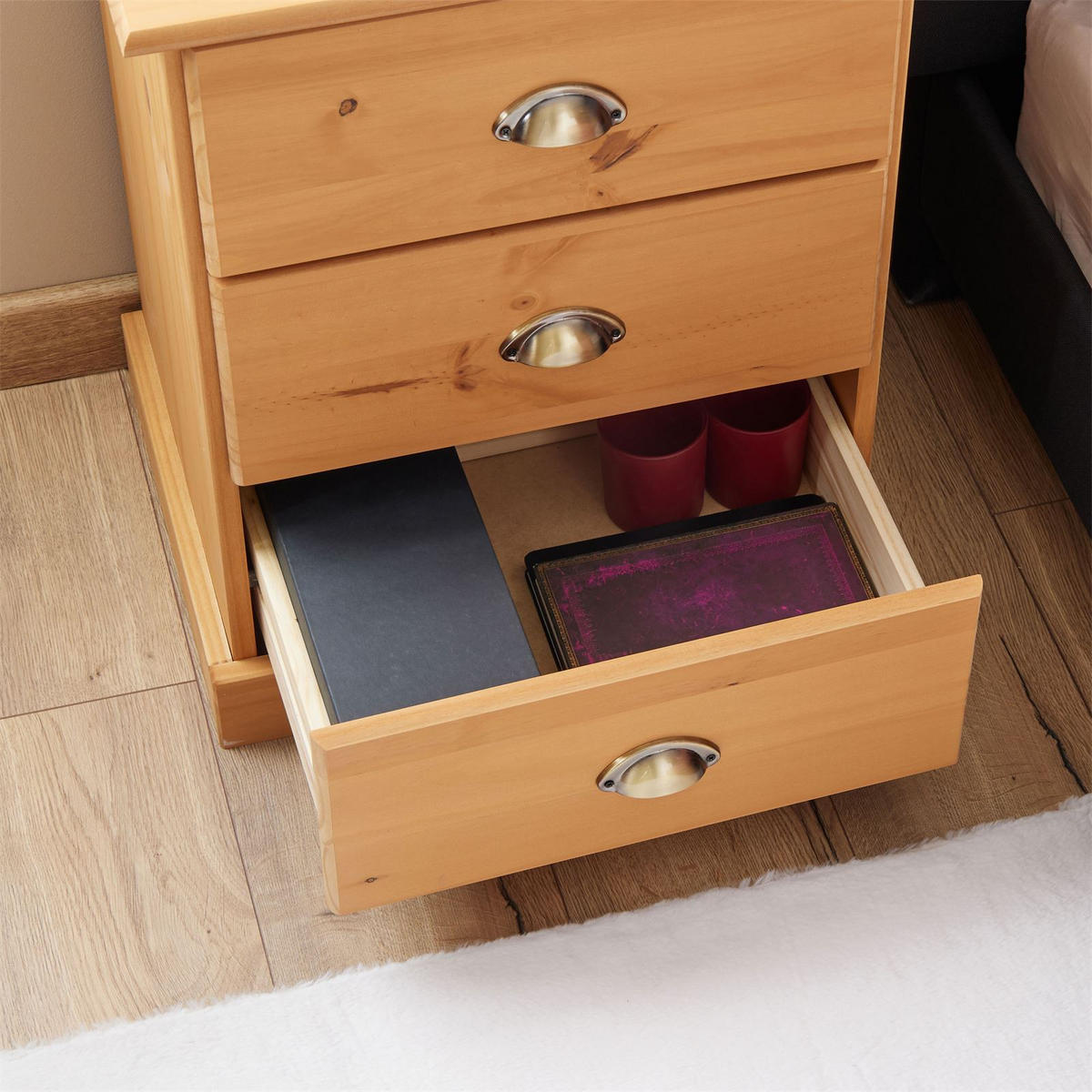 NACHTTISCH PARIS - Braun, Holz (48/61/39cm) - IDIMEX