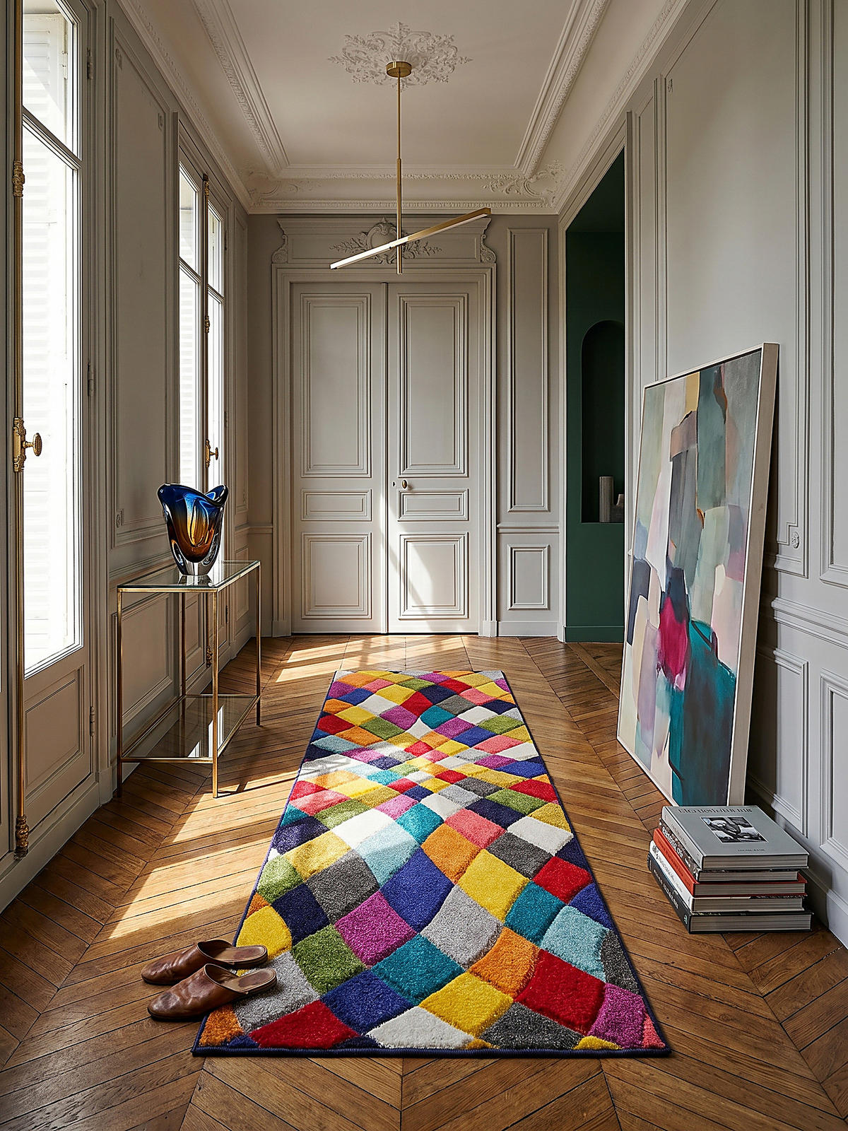 TEPPICH MEON, geometrisch, Florhöhe 11 mm, Bunt, 66 x 300 cm - Multicolor, Textil (300/66cm) - KADIMA DESIGN