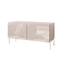 TV-SCHRANK COLGANTE 100 Kaschmir Hochglanz, mit LED, Gerade silberne Füßen - Chromfarben/Kaschmir, Holzwerkstoff (100/50/40cm) - Lookway