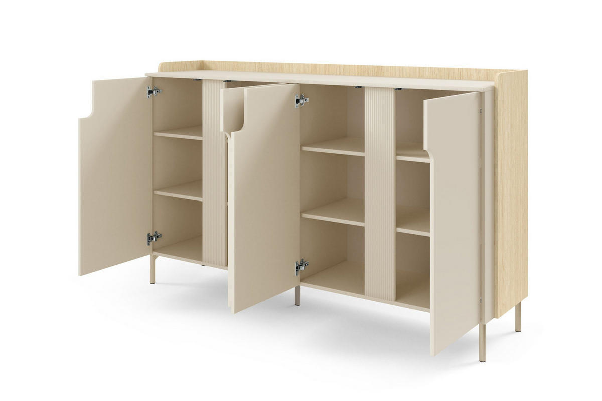 KOMMODE PAURO 06 183/110/42 cm in Eiche Mavelie / Macadamia - Eichefarben/Beige, Holzwerkstoff (183/110/42cm) - Deine Möbel 24