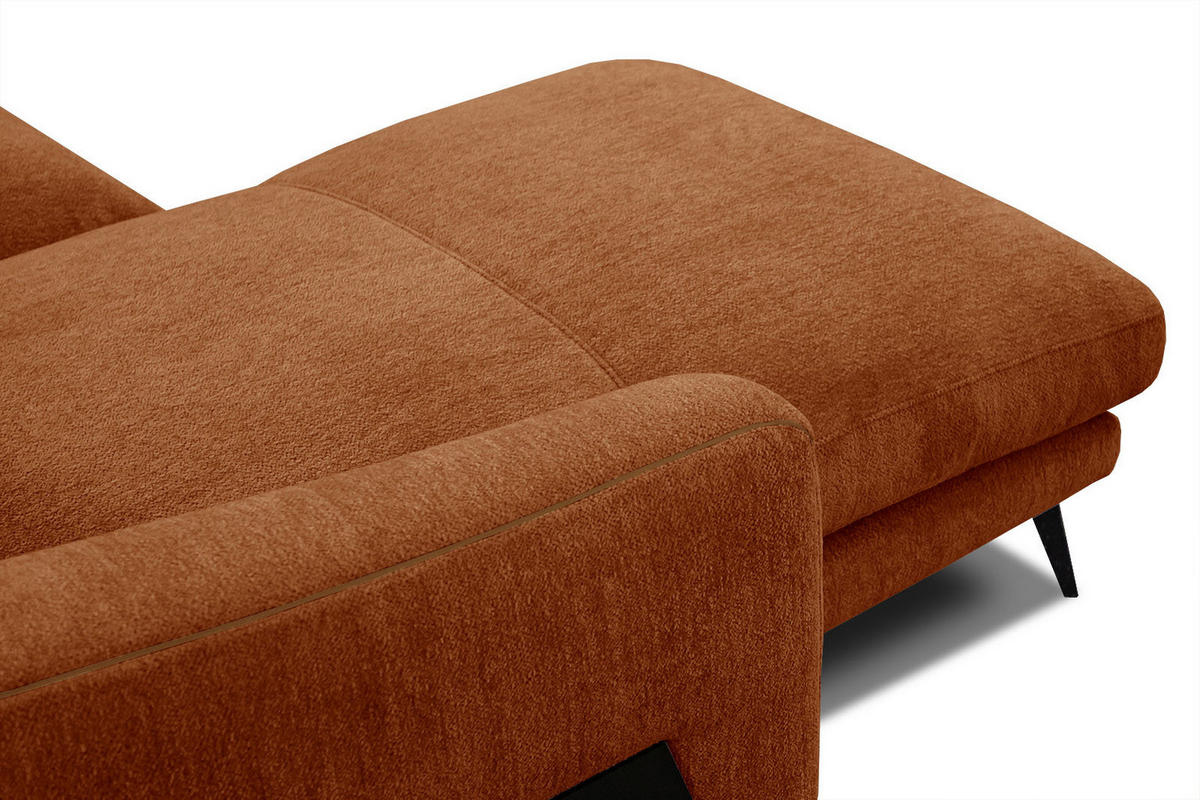 ECKSOFA WINTER 4-Sitzer, dunkelorange - Dunkelorange/Schwarz, Holzwerkstoff/Textil (158/269cm) - Courtois Laville